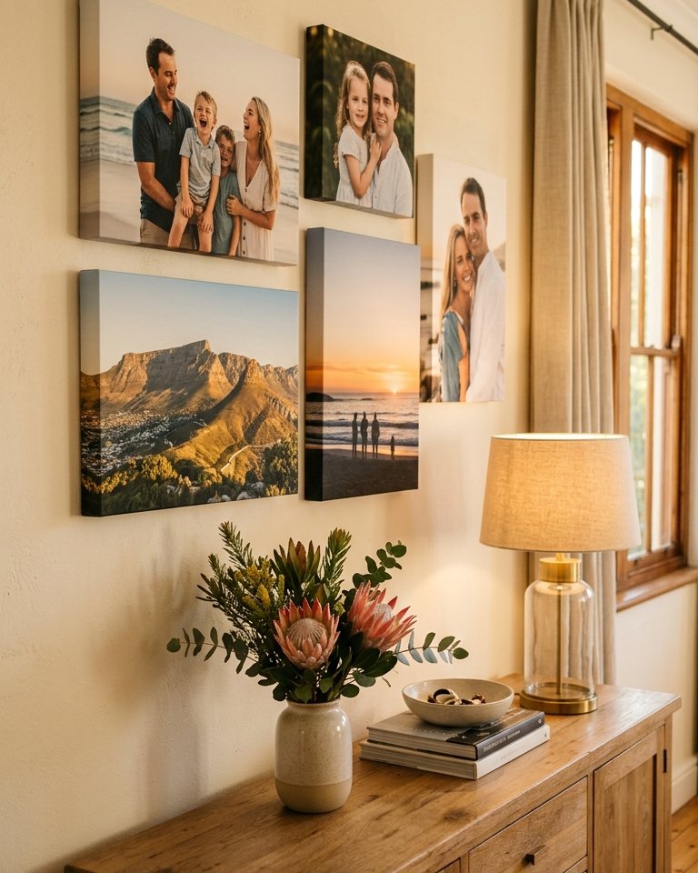 Canvas Galore — gallery wall of stretched canvas prints