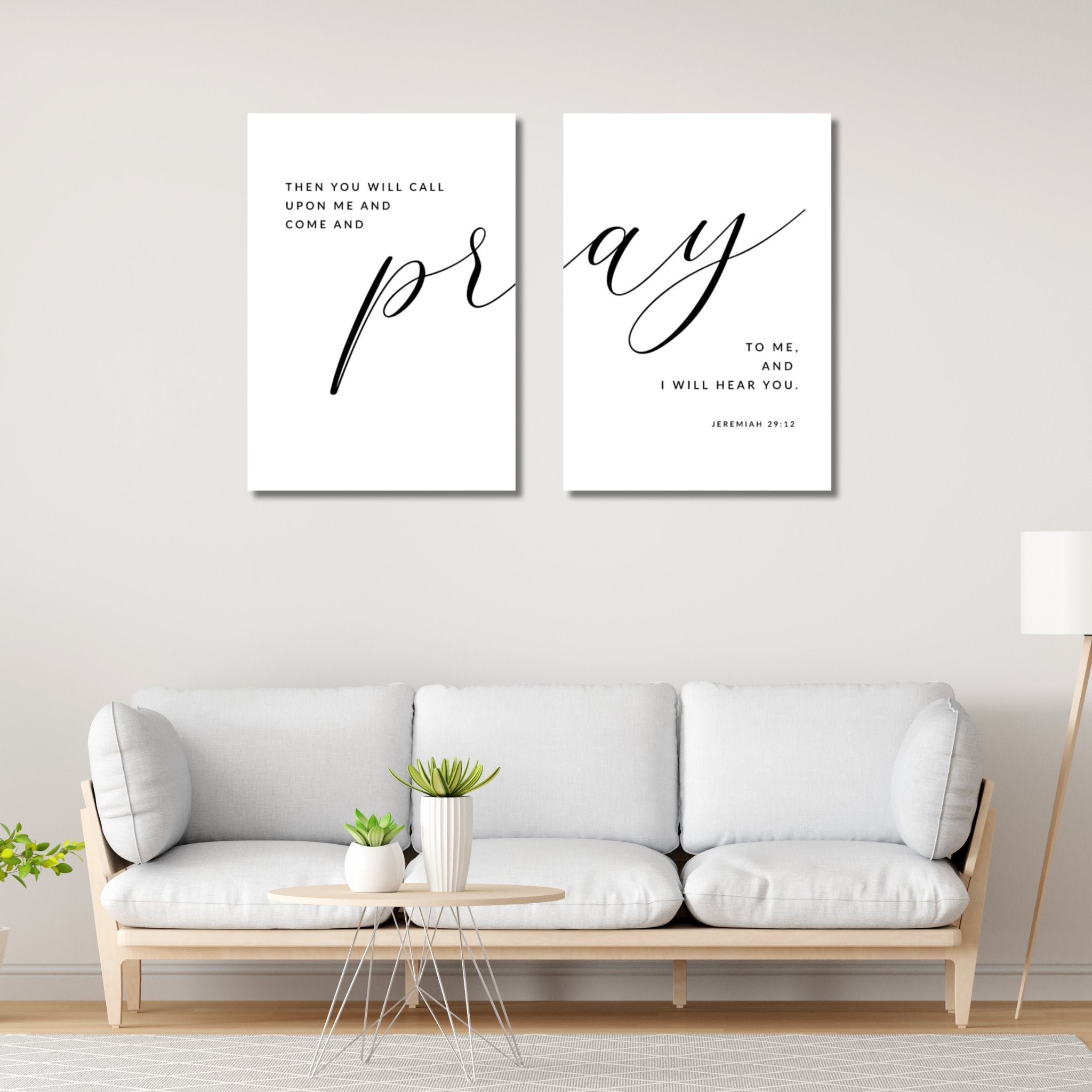 2 Piece Combo | Pray (Jeremiah 29:12) - Canvas Galore